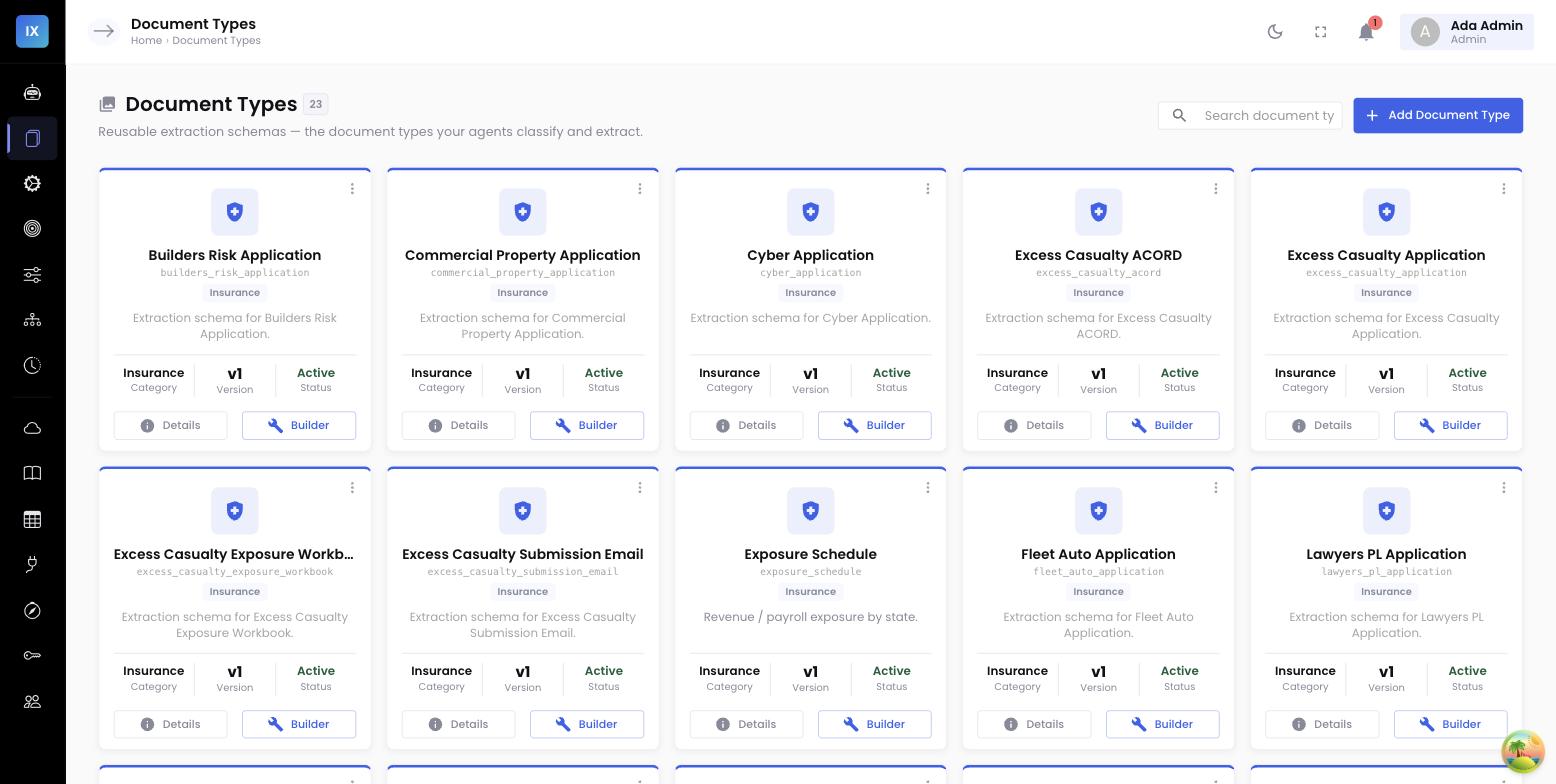 InsightXtract classifies and consolidates a Business Owners Policy submission — the broker email and the BOP application — into one connected, coded account record with the location schedule and loss history extracted